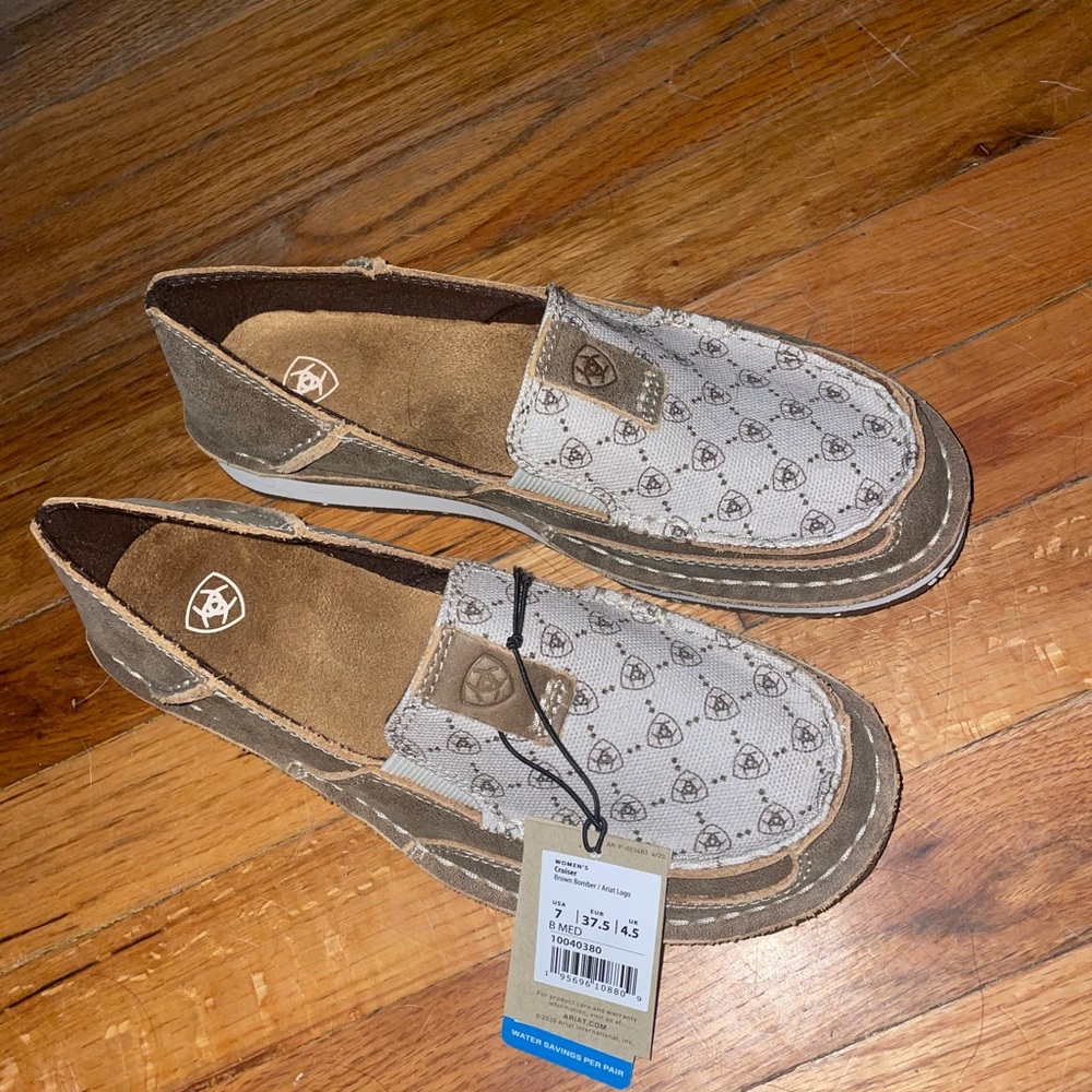 Ariat Brown and Cream Slip-On Loafers - 1 DAY SALE
